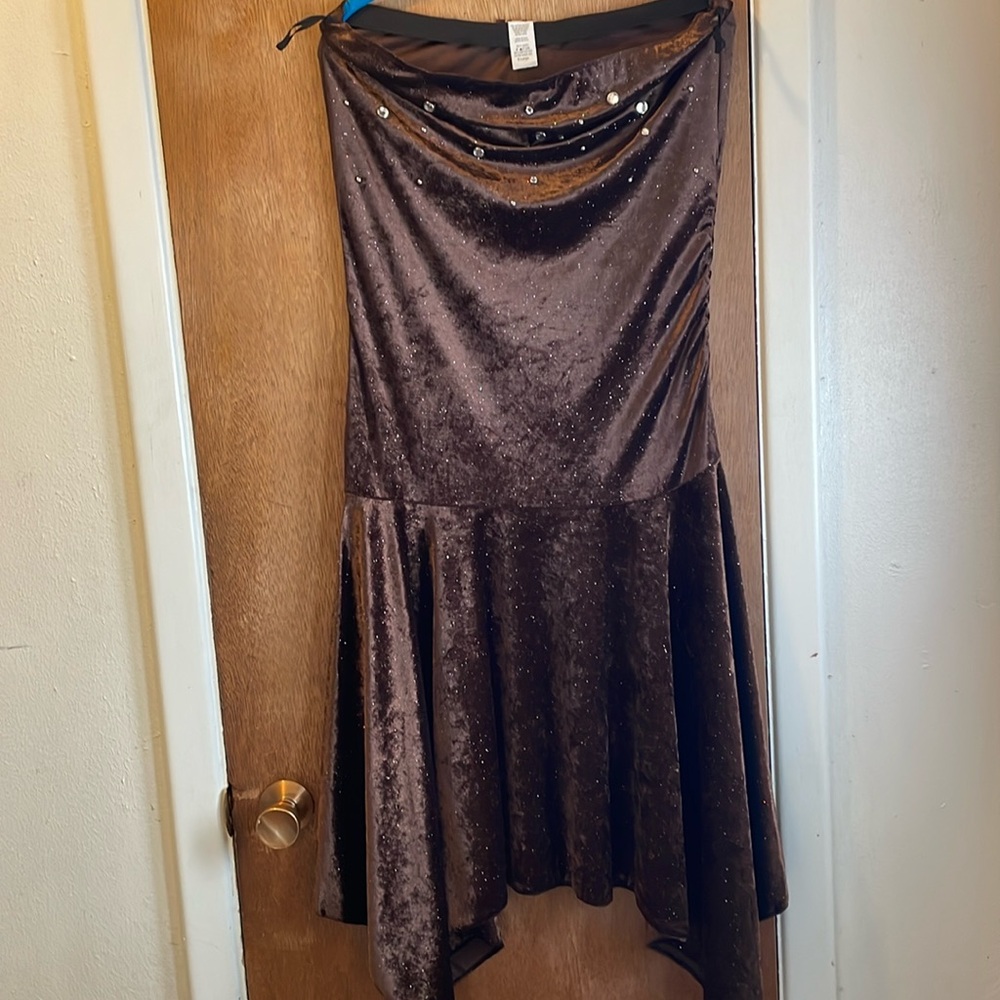 Mine Chocolate Brown Party Dress Sz XL Strapless